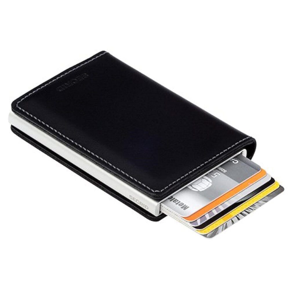 9669 Slim Wallet Leather Black, RFID Safe Card case
